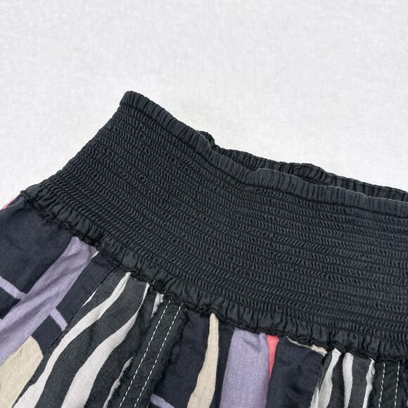 Free People Skirt Size Medium Mini Flowy Elastic Waist Pull On Geometric Art - Picture 5 of 9
